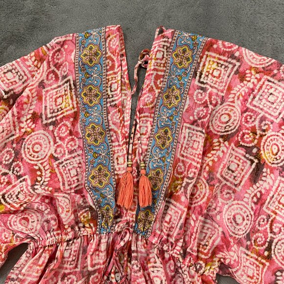 Zury Silk Viscose Free Size Maxi Dress Boho Festival Kaftan - Picture 3 of 7